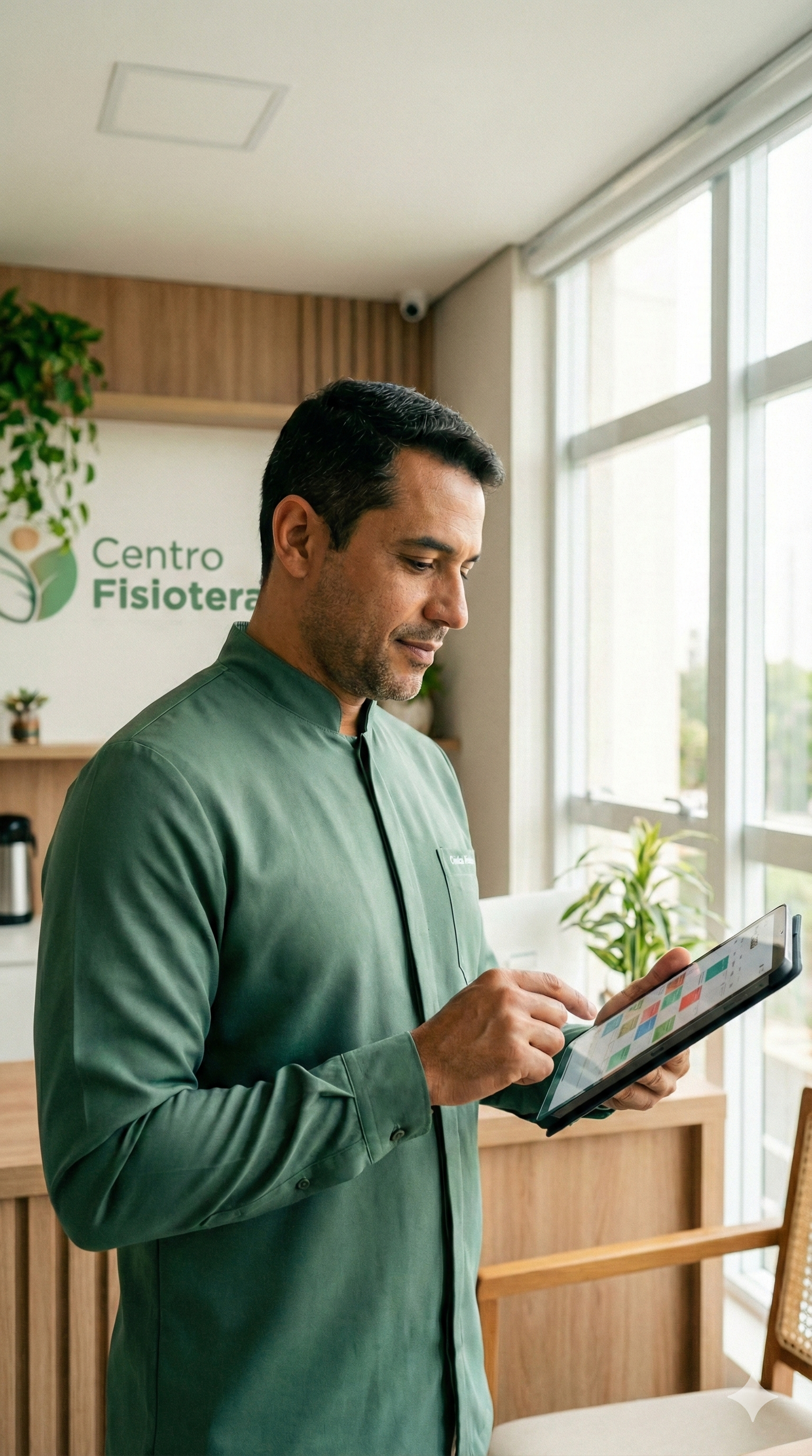 Fisioterapeuta atendendo paciente